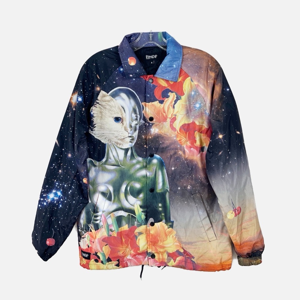 RIPNDIP Galactica Coaches Android Space Lord Nermal Windbreaker Jacket Sz SMALL